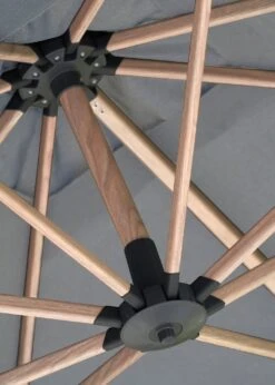 Square T2 Challenger Teak Effect Free Arm Parasol In Manhattan Grey, 3m -Burford Garden Sale 18 191 MH XP 04