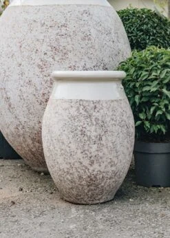 Olive Pot With Ivory Neck, 70cm