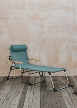 Aluminium Amigo Lounger In Sage Green