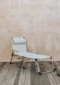 Amigo Sun Lounger In White And Beige