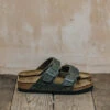 Men's Birkenstock Arizona Oiled Leather Regular Sandals In Faded Khaki