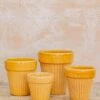 Bergs Potter Simona Amber Yellow Glazed Pot