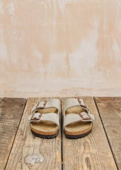 Birkenstock Narrow Arizona Suede Sandals In Taupe -Burford Garden Sale Birkenstock Narrow Arizona Suede Sandals in Taupe IMG 1910