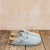 Birkenstock Narrow Boston Suede Clogs In Pure Sage