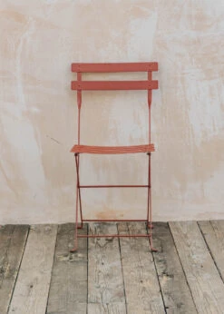 Bistro Folding Chair In Red Ochre
