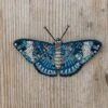 Blue Calico Cracker Butterfly Brooch