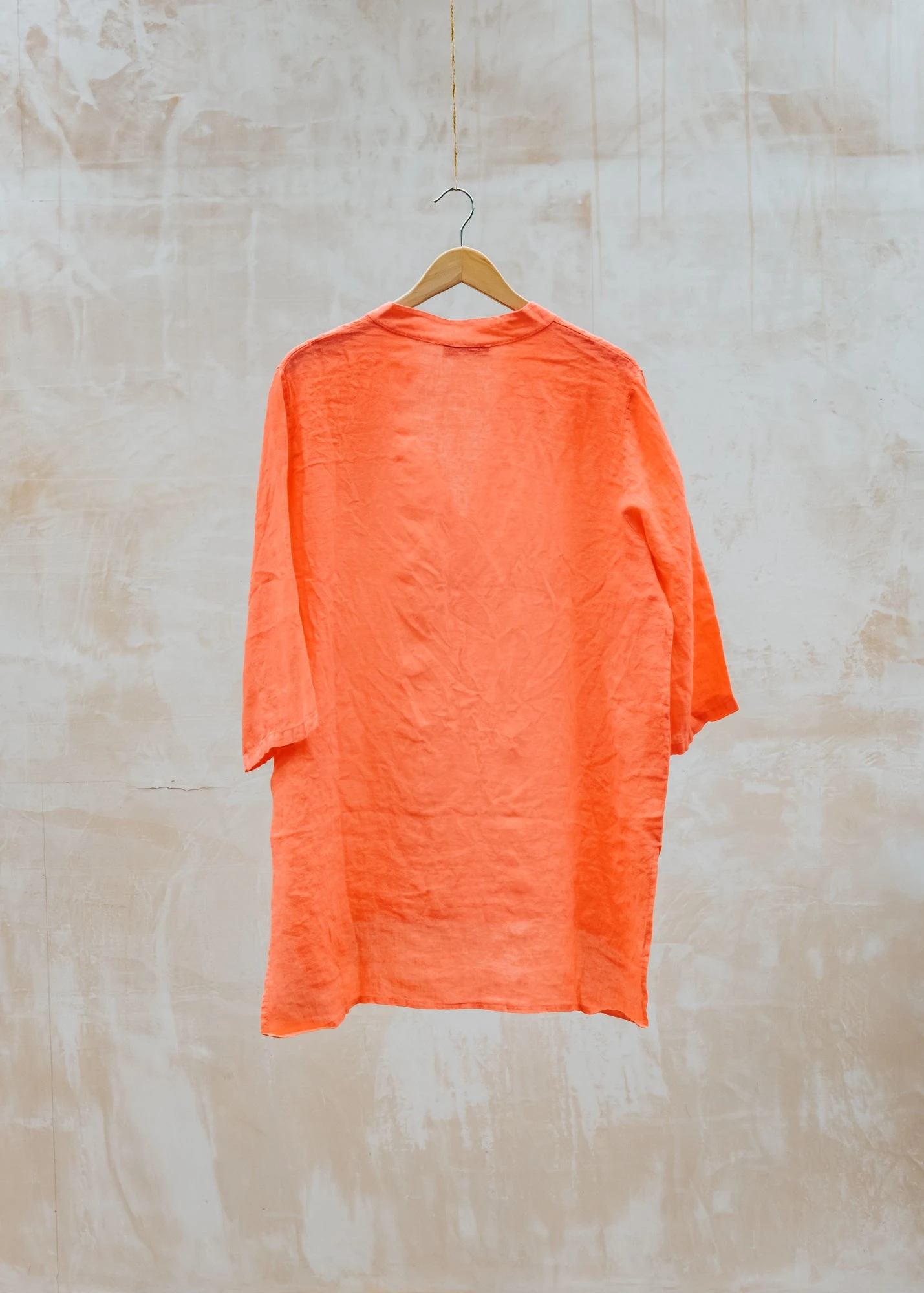 Grandad Shirt In Coral - Image 2