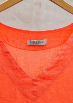 Midi V-Neck Dress In Coral -Burford Garden Sale Burford Garden Co. Midi V Neck Dress in Coral IMG 0910