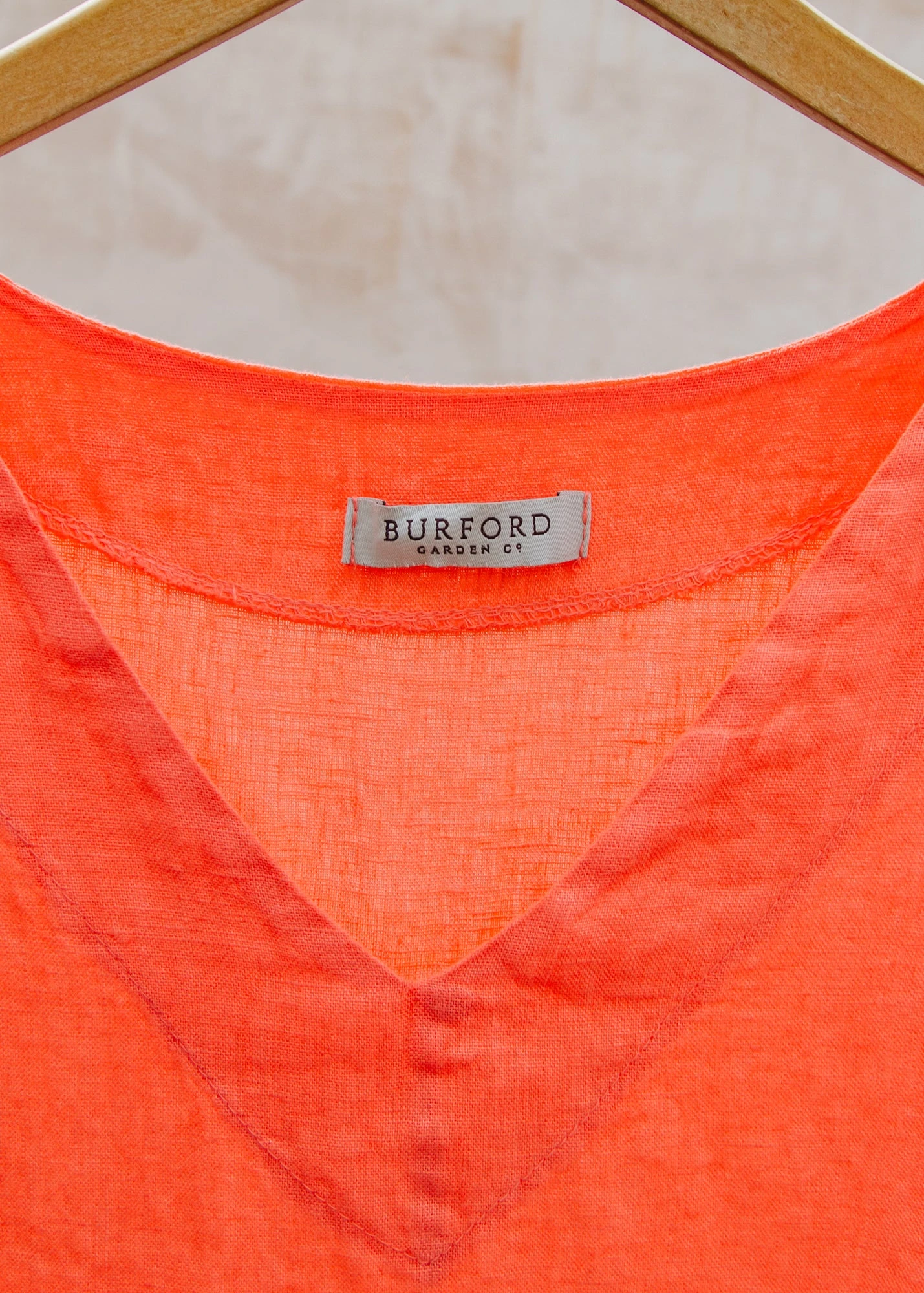 Midi V-Neck Dress In Coral - Image 3