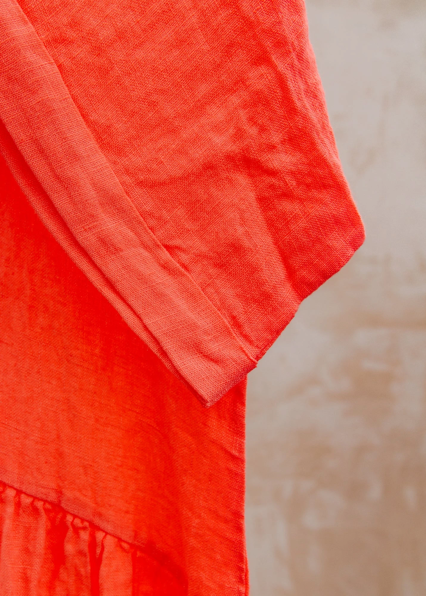 Midi V-Neck Dress In Coral - Image 4