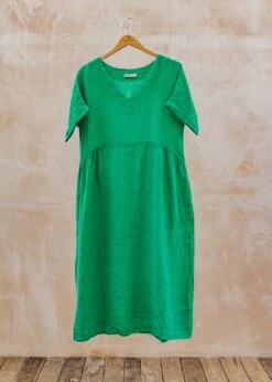 Midi V-Neck Dress In Verde
