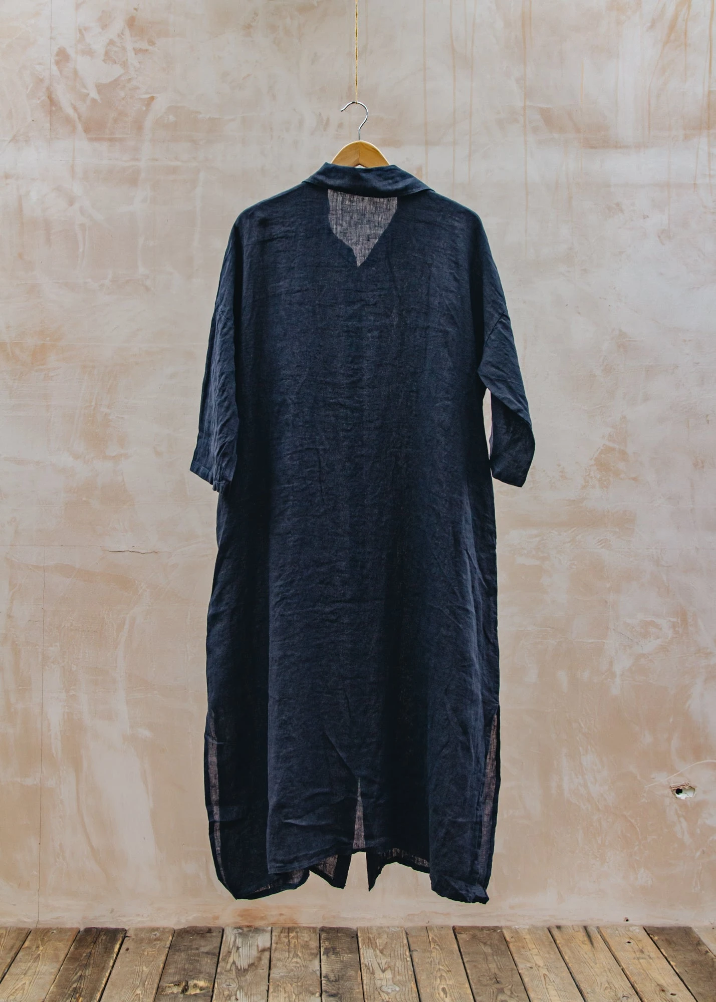 Oversized Long Shirt Dress In Dark Navy 2 Oversized Long Shirt Dress In Dark Navy - Image 2