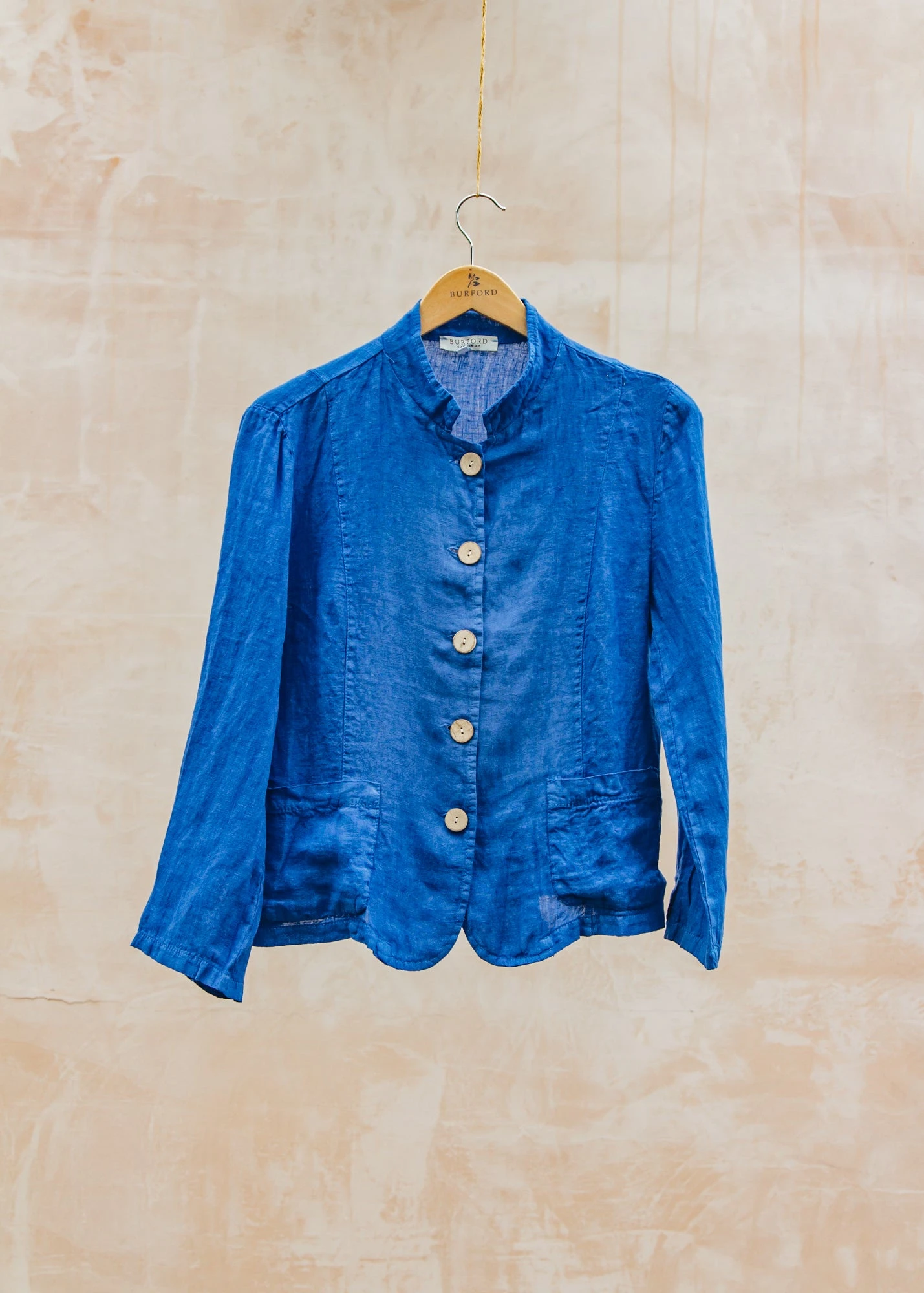 Short Front Pocket Jacket In Royal Blue