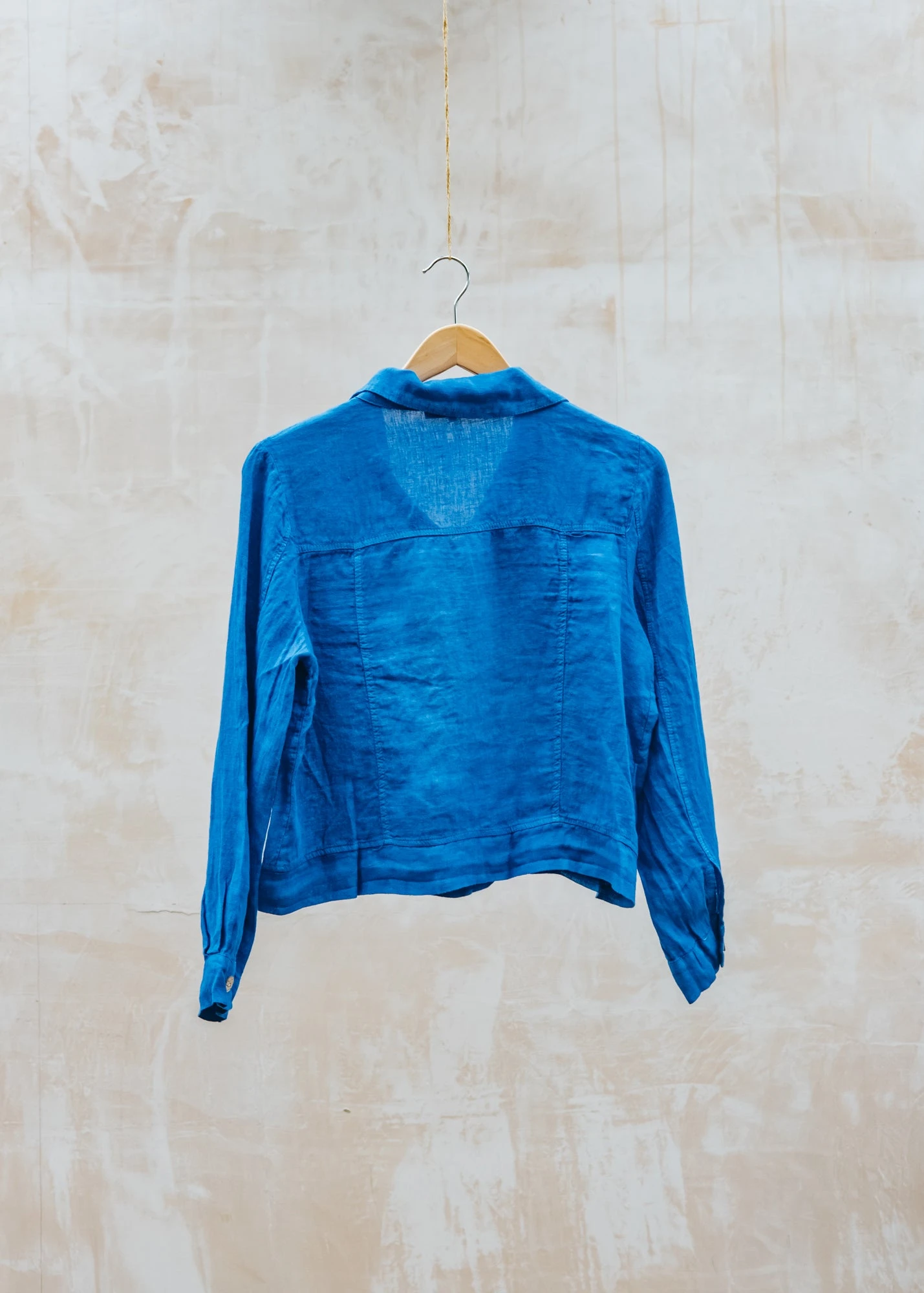 Western Linen Jacket In Royal Blue - Image 2