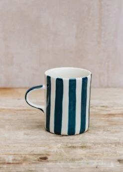 Demi Candy Stripe Mug In Teal