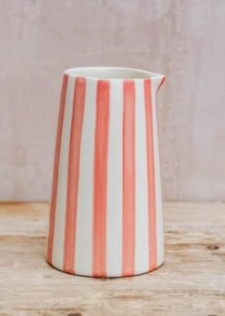 Candy Stripe Pitcher In Rose