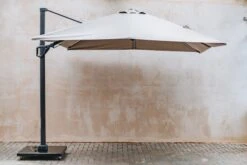Glow Challenger Square Free Arm Parasol In Taupe (3mx3m)