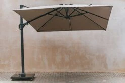 Glow Challenger Square Free Arm Parasol In Taupe (3mx3m) -Burford Garden Sale Challenger Parasol 3m Glow Square Taupe SNY04271