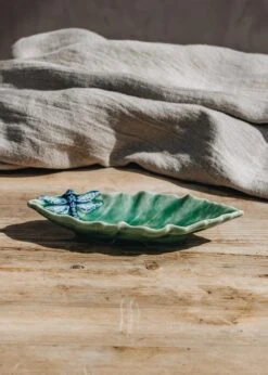 Chestnut Leaf With Dragonfly Bowl
