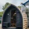 Therme Sauna 2m With Wood Stove In Black