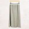 Solid Linen A-Line Midi Skirt In Clay