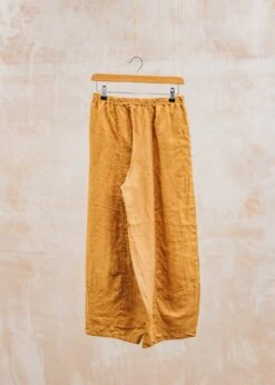 Solid Linen Lantern Trousers In Manuka -Burford Garden Sale Cut Loose Solid Linen Lantern Trousers in Manuka DSCF8305