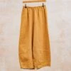 Solid Linen Lantern Trousers In Manuka