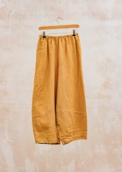 Solid Linen Lantern Trousers In Manuka