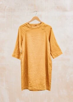Solid Linen Raglan Dress In Manuka
