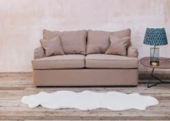 Daisy Three Seater Sofa Bed In Truffle Linen