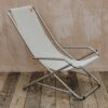 Dondolina Oscillating Aluminium Chair In White And Beige