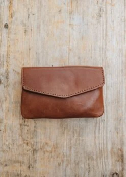Faith Grain Coin Purse In Chestnut