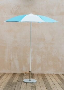 Elios Pop Round Beach/Garden Parasol In Blue And Light Blue, 180cm