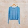 Full Sleeve Agatha Crew Neck Jumper In Dusty Blue