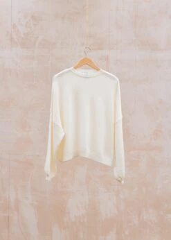 Full Sleeve Kayla Crew Neck Jumper In Angel White