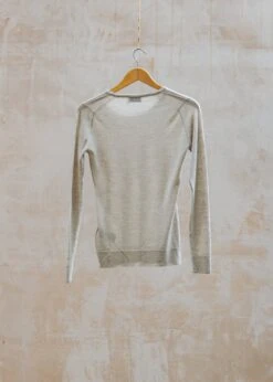 JOHN SMEDLEY Geranium Crew Neck Jumper In Grey Fleece -Burford Garden Sale Geranium Crew Neck Jumper in Grey Fleece DSC 6756 Edit