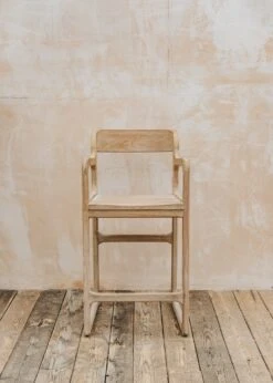 Sally Teak Bar Chair In Natural Grey With Bouclé Cushion -Burford Garden Sale Gommaire Sally Teak Bar Chair with Boucle Cushion DSCF5292