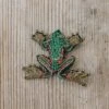 Green Flying Frog Brooch