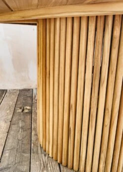 Amato Teak Natural Round Table, D:150cm 5 Amato Teak Natural Round Table, D:150cm -Burford Garden Sale Jati Kebon Amato Teak Natural Round Table IMG 9451