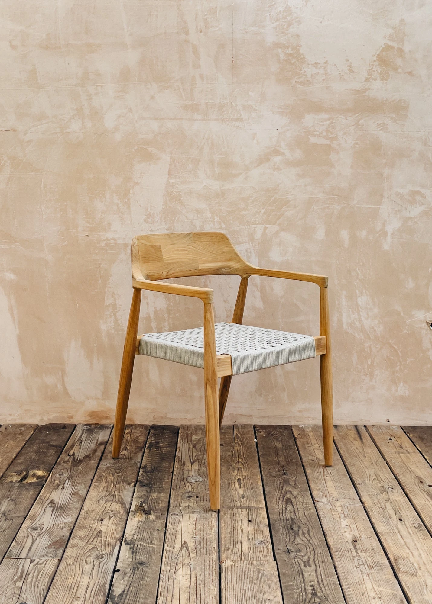 Teak Rope Tofino Chair With Woven Seat - Image 2