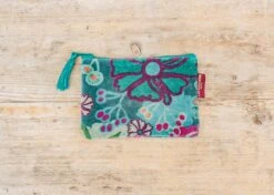 Small Velvet Pouch In Cosmos Teal