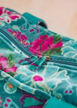 Velvet Weekend Bag In Cosmos Teal -Burford Garden Sale Les Touristes Velvet Weekend Bag in Cosmos Teal 488A4424