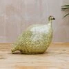 Medium Ceramic Guinea Fowl In Grey Spotted Yellow