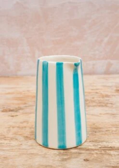 Candy Stripe Creamer In Turquoise