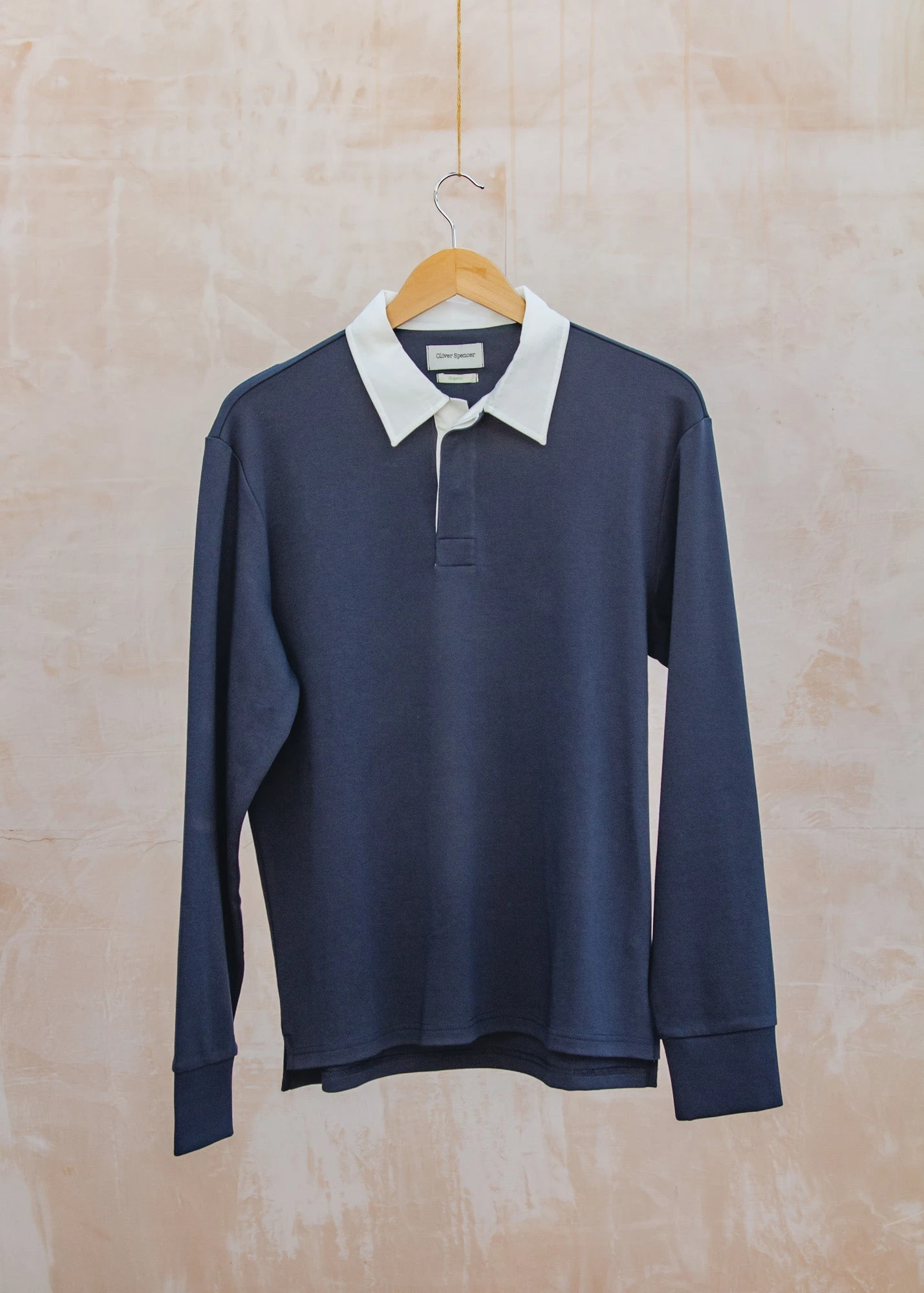 Long Sleeved Heavy Rugby Top In Navy 1 Long Sleeved Heavy Rugby Top In Navy