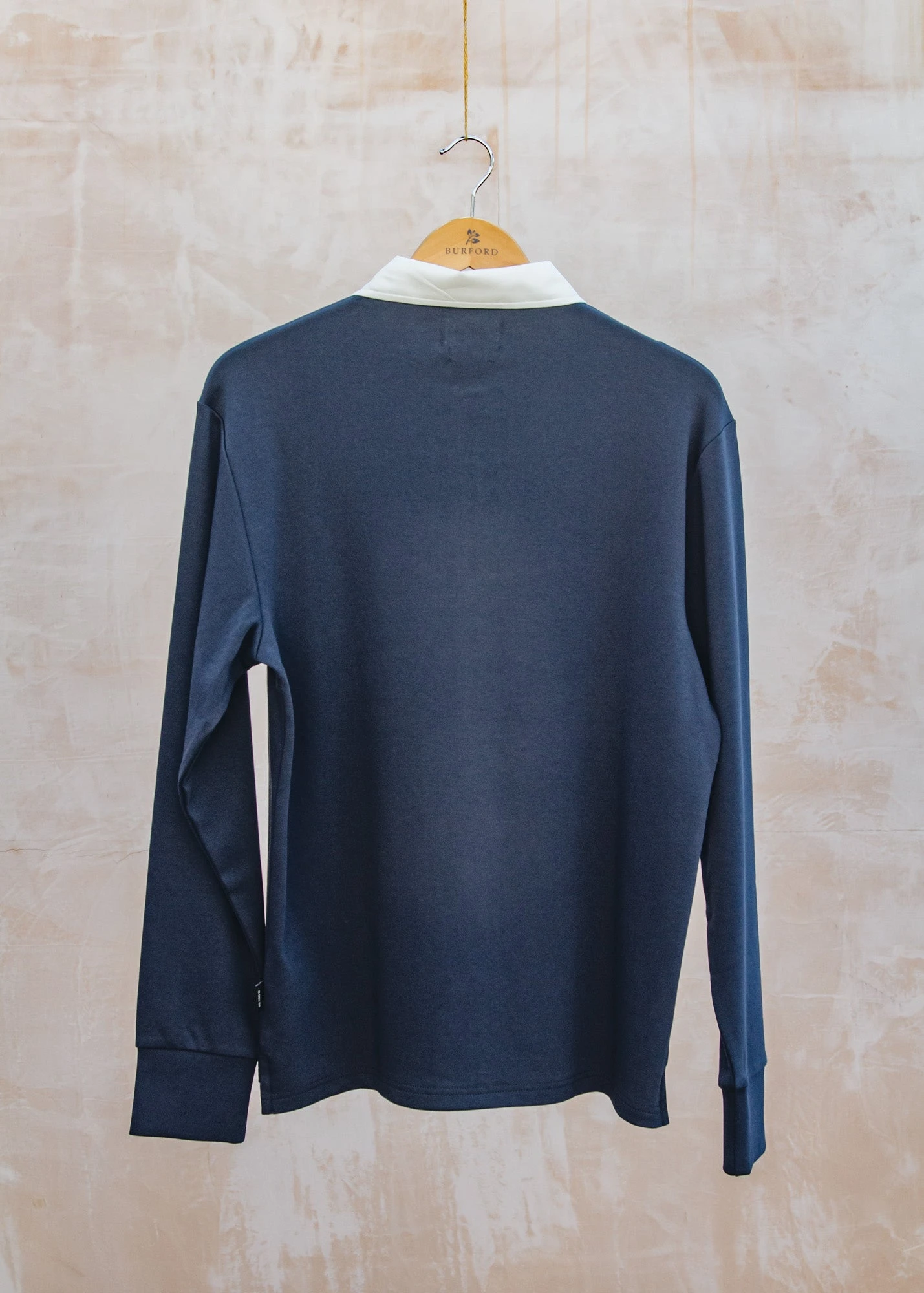 Long Sleeved Heavy Rugby Top In Navy 2 Long Sleeved Heavy Rugby Top In Navy - Image 2