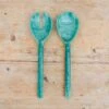 Rice Soft Green Resin Salad Spoon And Fork