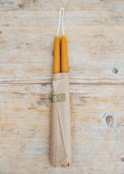 Beeswax Dinner Candle In Paprika, 10", Pack Of Two