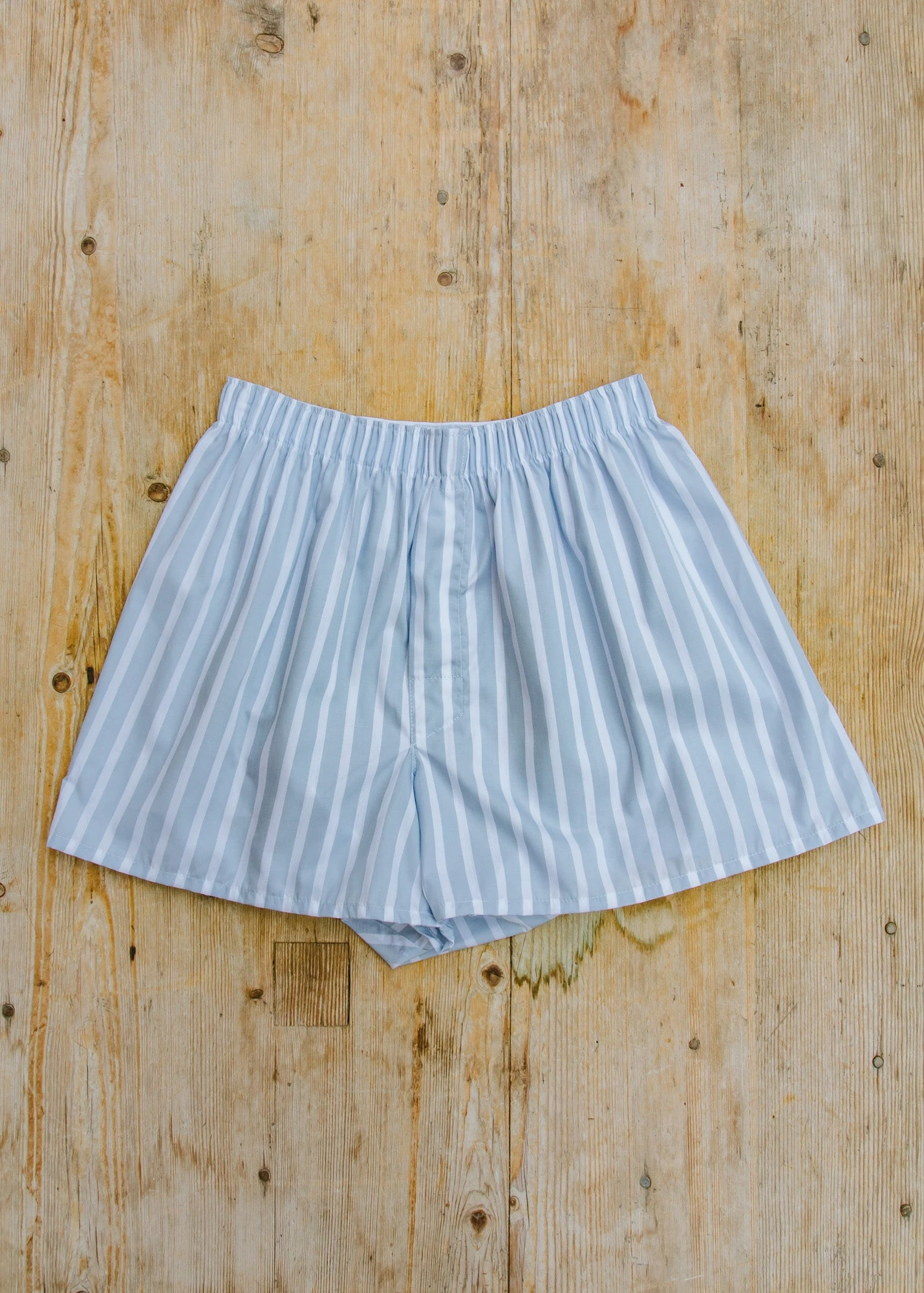 Sunspel Classic Boxer Shorts In Blue Bar Stripe 1 Sunspel Classic Boxer Shorts In Blue Bar Stripe