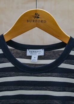 Sunspel Crew Neck T-Shirt In Navy And Ecru -Burford Garden Sale Sunspel Crew Neck T Shirt in Navy and Ecru IMG 0214